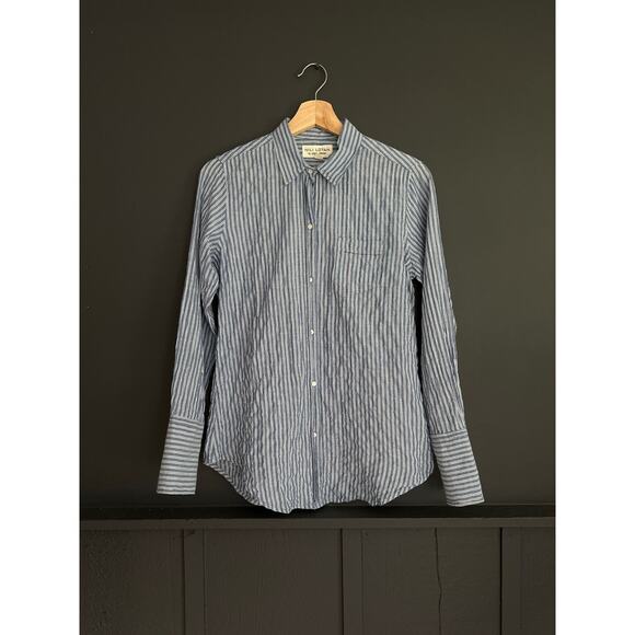 Nili Lotan Tops - Nili Lotan NL Blue and White Pinstripe Pocket Buttoned Shirt Blouse Size Small